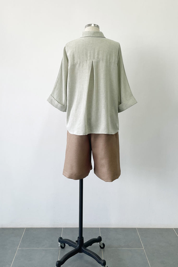 EXTENDED SLEEVES SHIRT IN GREEN